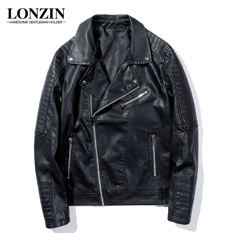 2022 Spring and Autumn Thin Men's Jackets Slim Tops Trendy Brand Handsome Motorcycle Leather Clothes Youth Leather Jackets Men's Coats