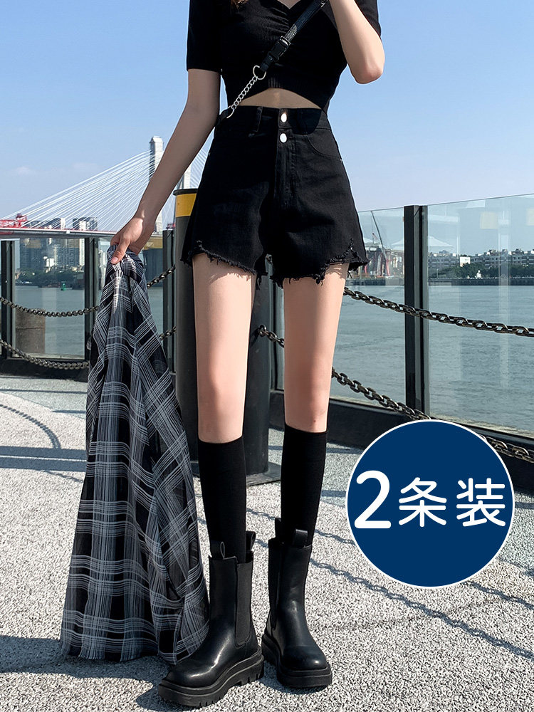 Denim shorts women's high waist 2021 new summer Korean version thin loose wild wide leg a word hot pants tide ins