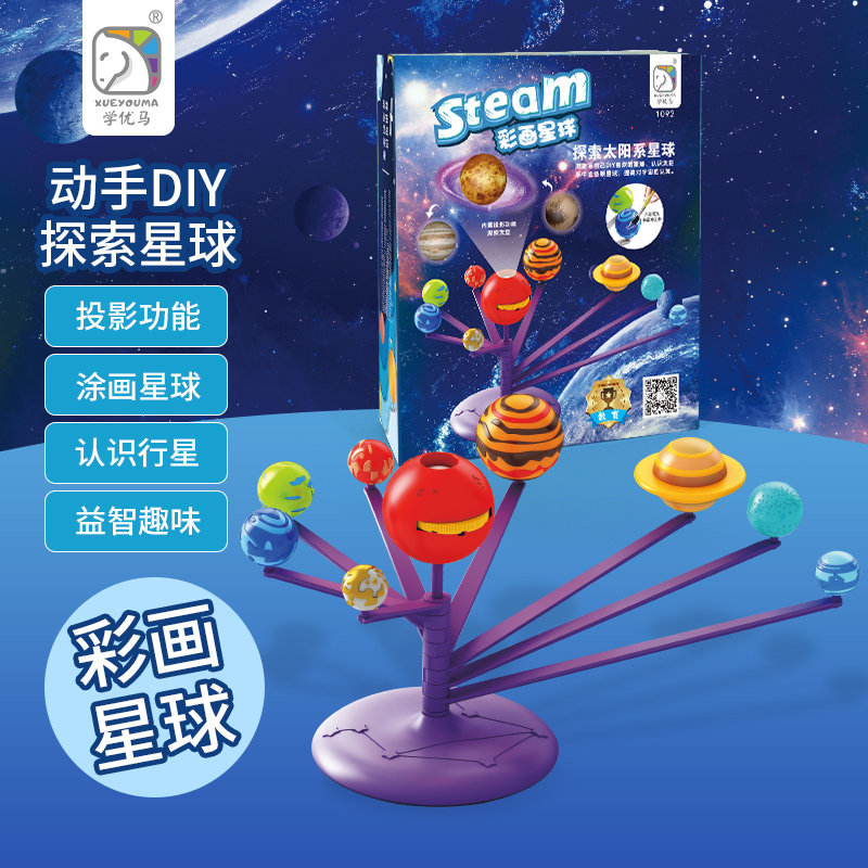 Solar system planetary model toy children's rotating galaxy projection lamp simulation galaxy astronomical instrument 3D