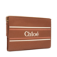 Chloe Chloe Chloe đen da bò màu xanh LOGO kim loại sọc dây kéo trang trí với túi xách của phụ nữ