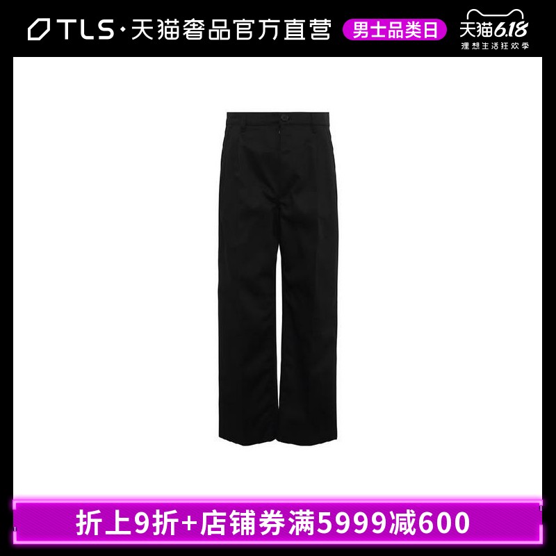 Givenchy/纪梵希2020春夏黑色徽标印花男士宽松直筒裤休闲长裤