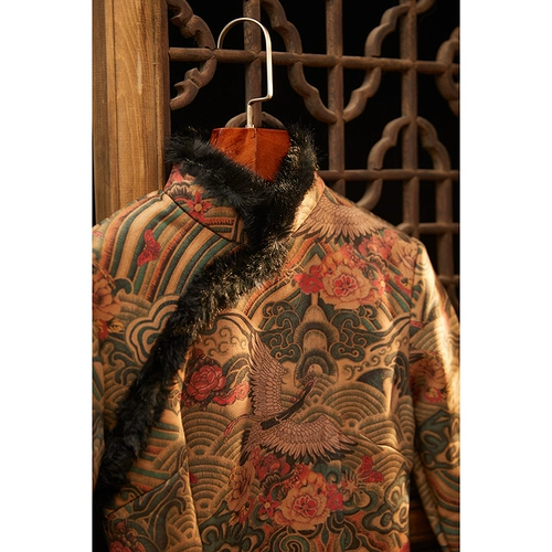 Зимнее ципао, ретро утепленный лонгслив, короткая куртка, китайский стиль