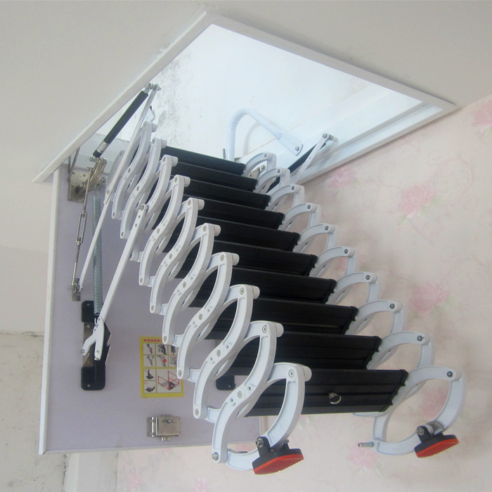 Thickened Titanium Magnesium Alloy Penthouse Flex Stairs Home Interior Folding Villa Duplex Villa Duplex Lift Invisible Stretch Ladder