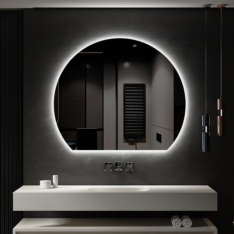 Internet-Famous Smart Mirror, Irregular Semi-Circular Light-Emitting Vanity Mirror, Wall-Mounted Bathroom Mirror with Led Lighting Internet-Famous Smart Mirror, Irregular Semi-Circular Light-Emitting Vanity Mirror, Wall-Mounted Bathroom Mirror with Led Lighting