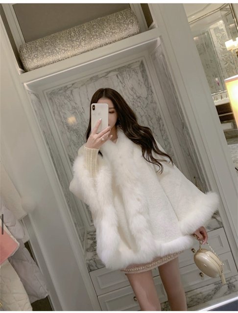 ຄົນອັບເດດ: ລະດູຫນາວໃຫມ່ Fox mink velvet coat cloak ສໍາລັບແມ່ຍິງ, ເສື້ອຂົນຂົນແກະຍາວກາງສໍາລັບແມ່ຍິງ