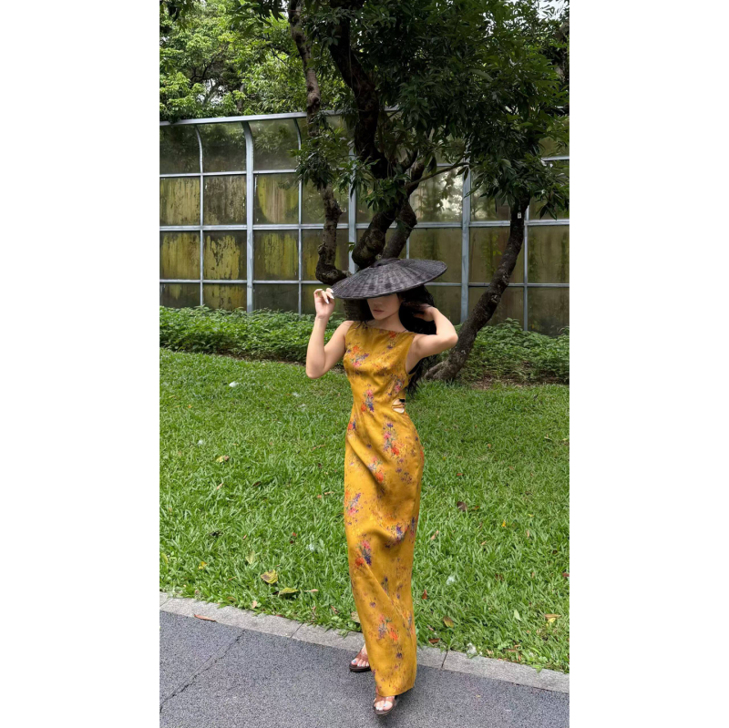 Shenzhen 2026 Summer New Style Chinese Retro Printed Tencel Dress Sleeveless Vest High-Quality New Chinese Style Shenzhen 2026 Summer New Style Chinese Retro Printed Tencel Dress Sleeveless Vest High-Quality New Chinese Style
