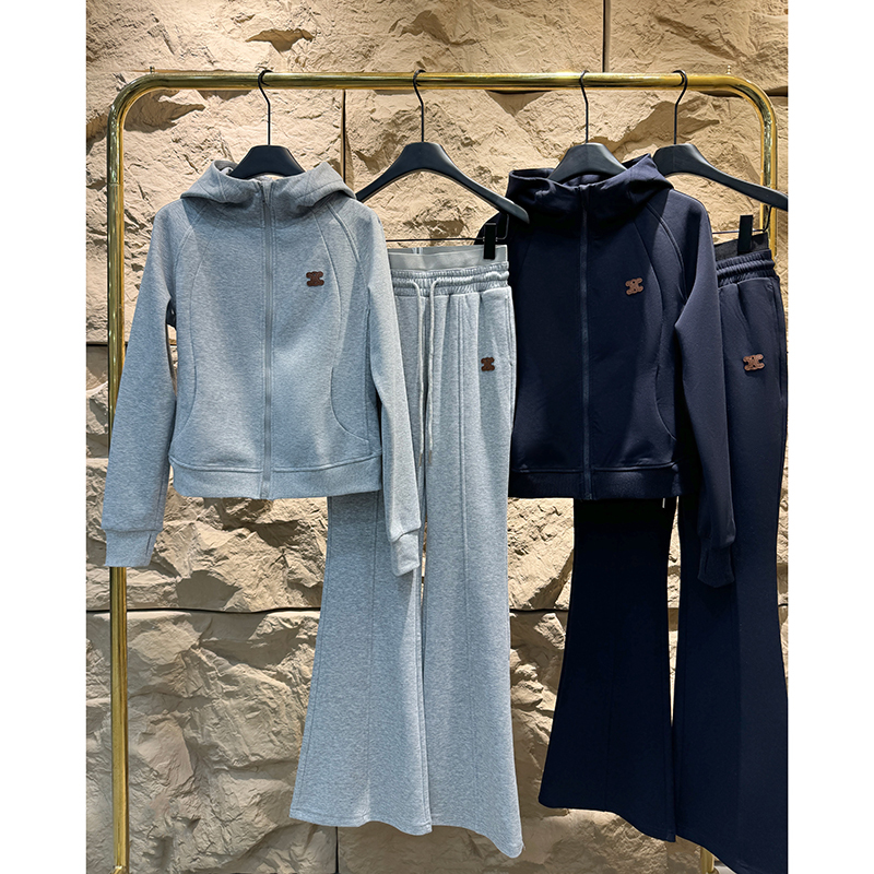 Nanyou High-End Sports Casual Suit for Women 2026 Spring and Summer New Hooded Top Sweatshirt and Flared Pants Two-Piece Set