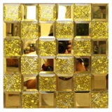 Золотая 5 -летняя шлифовальная стеклянная зеркальная мозаичная мозаичная плитка самостоятельно сами -стильная столовая наклейка на стенах