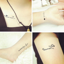 Letter English tattoo stickers female waterproof long-lasting male personality cute small fresh net red ins style Korean simulation