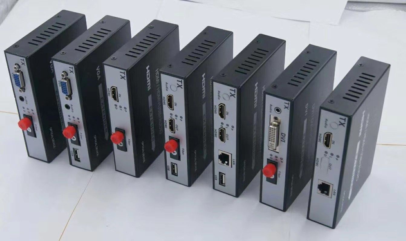 Stock VGA HDMI DVI HD Optical Transceiver 1080p 4K Fiber Optic Ethernet Port Extender USB Keyboard and Mouse