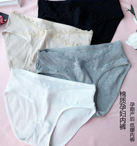 Maternity underwear pure cotton low waist white lace photo photo Black skin tone maternity universal maternity photo underwear