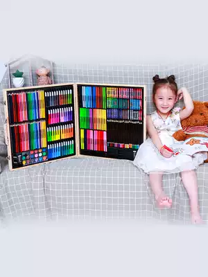 Children's non-toxic watercolor kindergarten drawing primary school students with painting color pen hand-painted baby washable 36-color brush beginner color pen box color pen graffiti crayon watercolor pen set