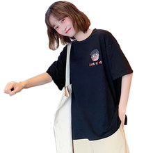 韩版网红白色t恤女短袖宽松百搭港风上衣