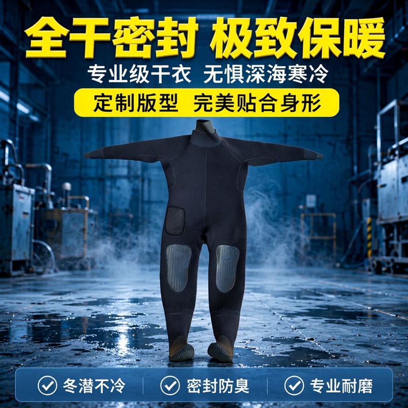 Fully Dry Diving Suit, One-Piece Municipal Engineering Sewer Odor-Proof Sealed Salvage Suit, Scuba Diving Suit