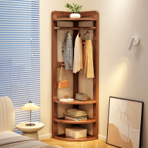 Full Solid Wood Corner Vêtements Hat Rack Province Space Bedroom Floor Hung Hanger Easy Shelf Wall Corner Hanging Clothes Rack