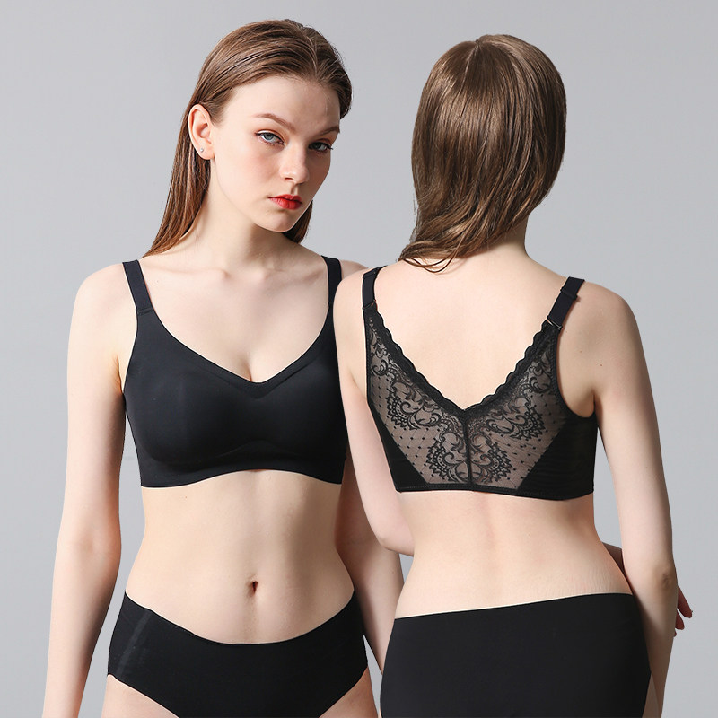 Lindwear female steelless ring sports backbra bra thin small bra gathers sexy indecent sleep large-code bra