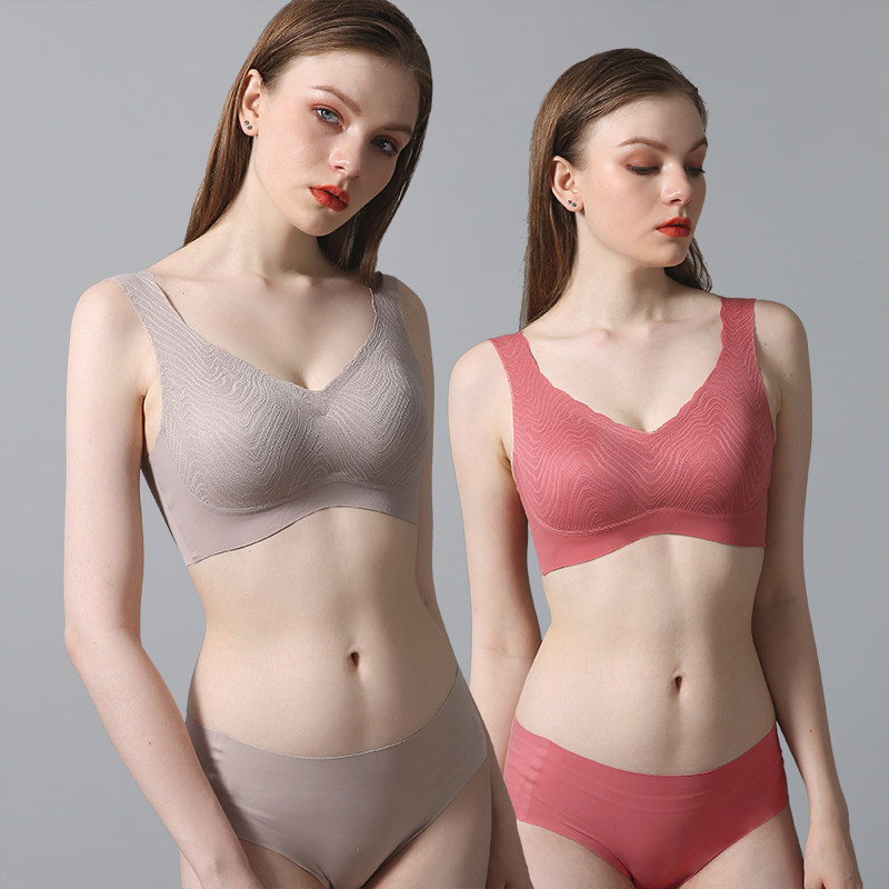 Vest-style incognito sports underwear Women's thin summer breathable small chest gathered without rims non-slip ultra-thin bra cover