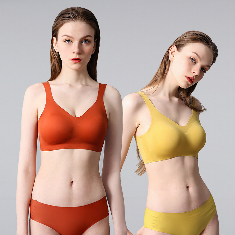 No Marks Underwear Thin underwear Feminists No steel ring Beauty back small breasted with a vest-type sports bra to receive the secondary milk