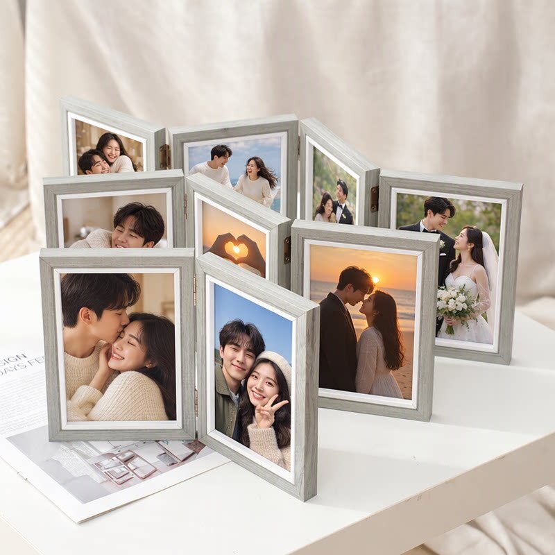 Photo Printing Creative Combination Multi-Frame Foldable Photo Frame Display Stand Two-Frame Three-Frame 6inch 7inch 8inch Photo Printing Creative Combination Multi-Frame Foldable Photo Frame Display Stand Two-Frame Three-Frame 6inch 7inch 8inch
