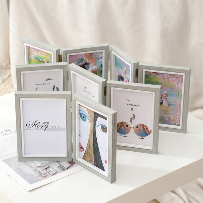 Photo Printing Creative Combination Multi-Frame Foldable Photo Frame Display Stand Two-Frame Three-Frame 6inch 7inch 8inch Photo Printing Creative Combination Multi-Frame Foldable Photo Frame Display Stand Two-Frame Three-Frame 6inch 7inch 8inch