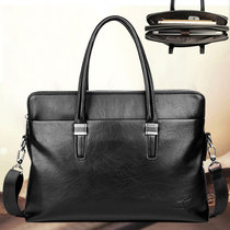 Briefcase male upscale large capacity handbag office business double inclined shoulder cross-pack casual diagonal satchel bag computer bag