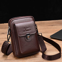 Mobile phone bag bag bag small bag fashion leisure boys Han version of pure color square boys vertical casual bag