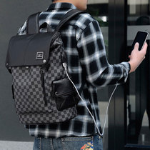Mens backpack shoulder bag men fashion trend casual business travel package large capacity bookpack computer leisure backpack
