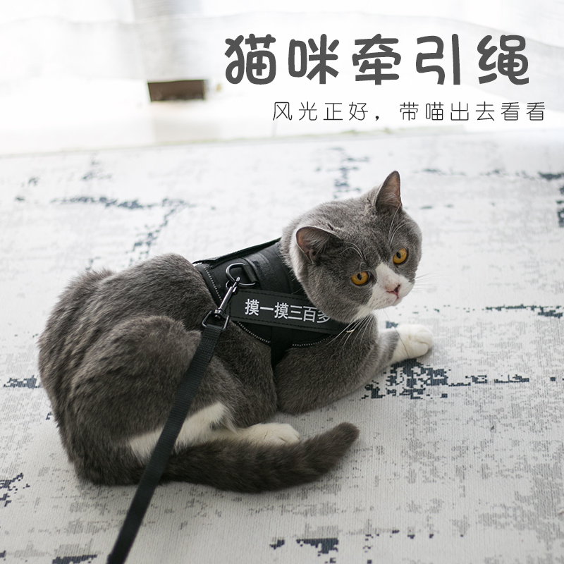 Kitty Tow Rope Adjustable for Cat God Instrumental Kitten Out for Anti-Escape Vest Style Cat Chain Neckline Kitty Special