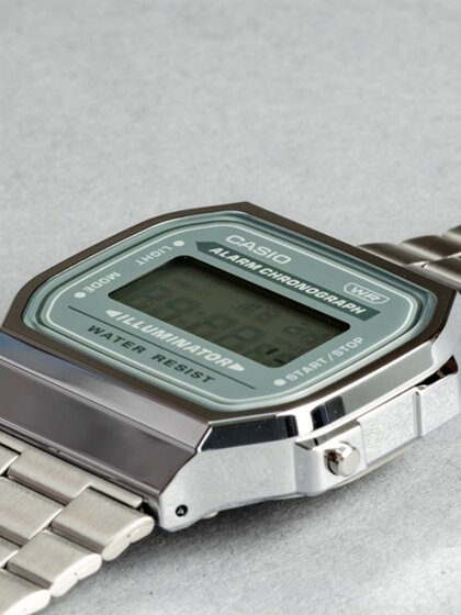 卡西欧CASIO A168WA-3A新款方块七年电力带闹钟秒表防水电子手表