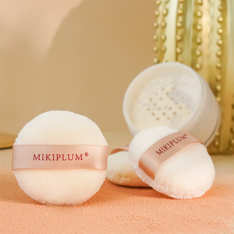 (Exciting) MIKIPLUM loose powder puff soft skin-friendly powder strong plush honey powder puff set makeup portable