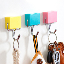 No installation non-perforated magnetic adhesive hook refrigerator patch microwave oven pendant strong magnet door nail-free storage hook