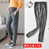 Quần bà bầu 2019 xuân hè mới mặc quần thể thao mùa thu quần bà bầu quần legging mùa thu nữ thủy triều mẹ - Phụ nữ mang thai quần / quần bụng quần vải bầu