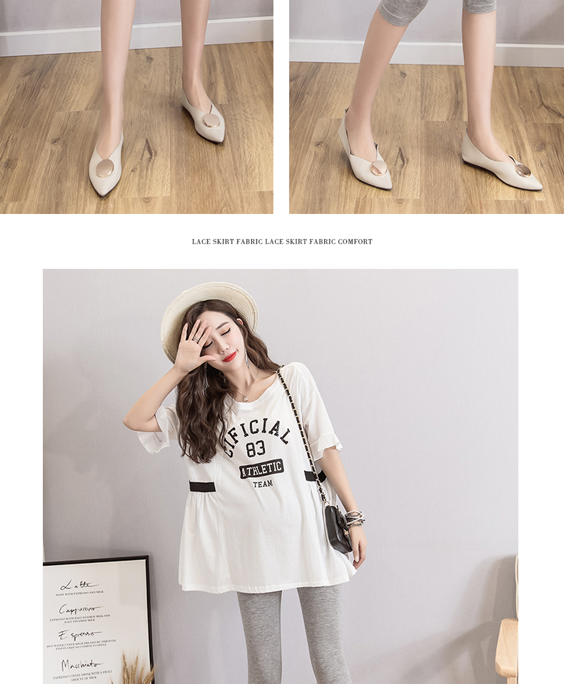 Quần legging nữ mùa xuân và mùa thu mỏng 2019 giản dị 9 điểm quần mùa hè mặc quần short crop top quần mùa xuân hè - Phụ nữ mang thai quần / quần bụng quan ao bau