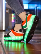 Heelys shoes for boys 4-wheel lightweight flashing lights girls with wheels childrens heelys shoes detachable adult skates