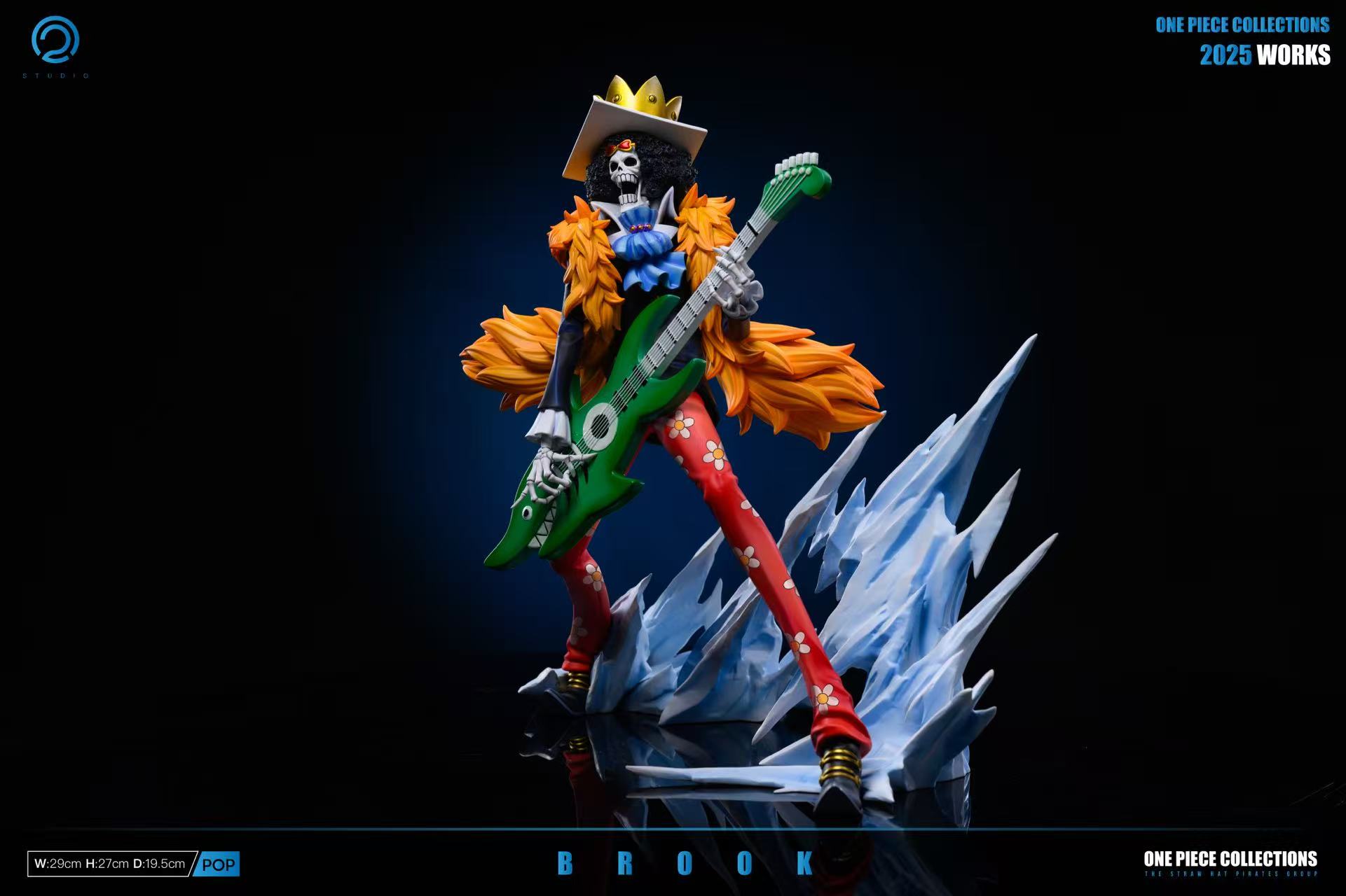 C2 Studio POP One Piece BROOK ​​Squat Resin Statue H27CM NEW In