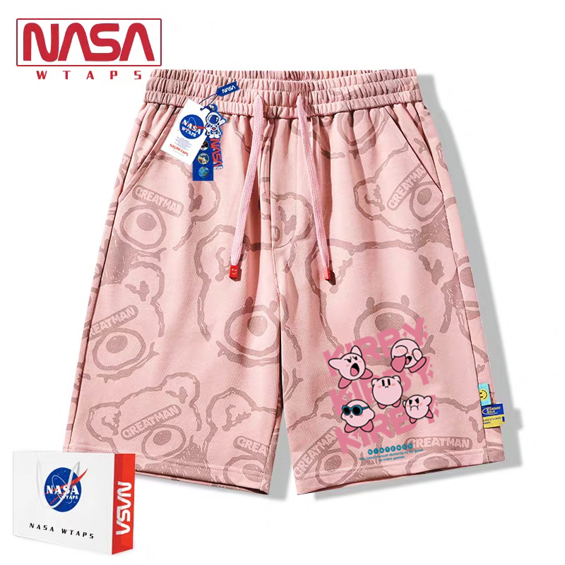 Nasa Co-Branded Kirby Sports Shorts for Men and Women, Summer Quick-Drying Beach Shorts, Casual Wide-Leg Five-Point Shorts