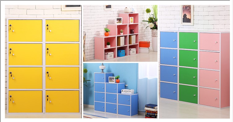 Đơn giản bốn cửa với đầy đủ tủ tủ nhỏ tủ sách trẻ em miễn phí lưu trữ kết hợp tủ tủ tủ ban công - Buồng mẫu tủ nhựa đẹp