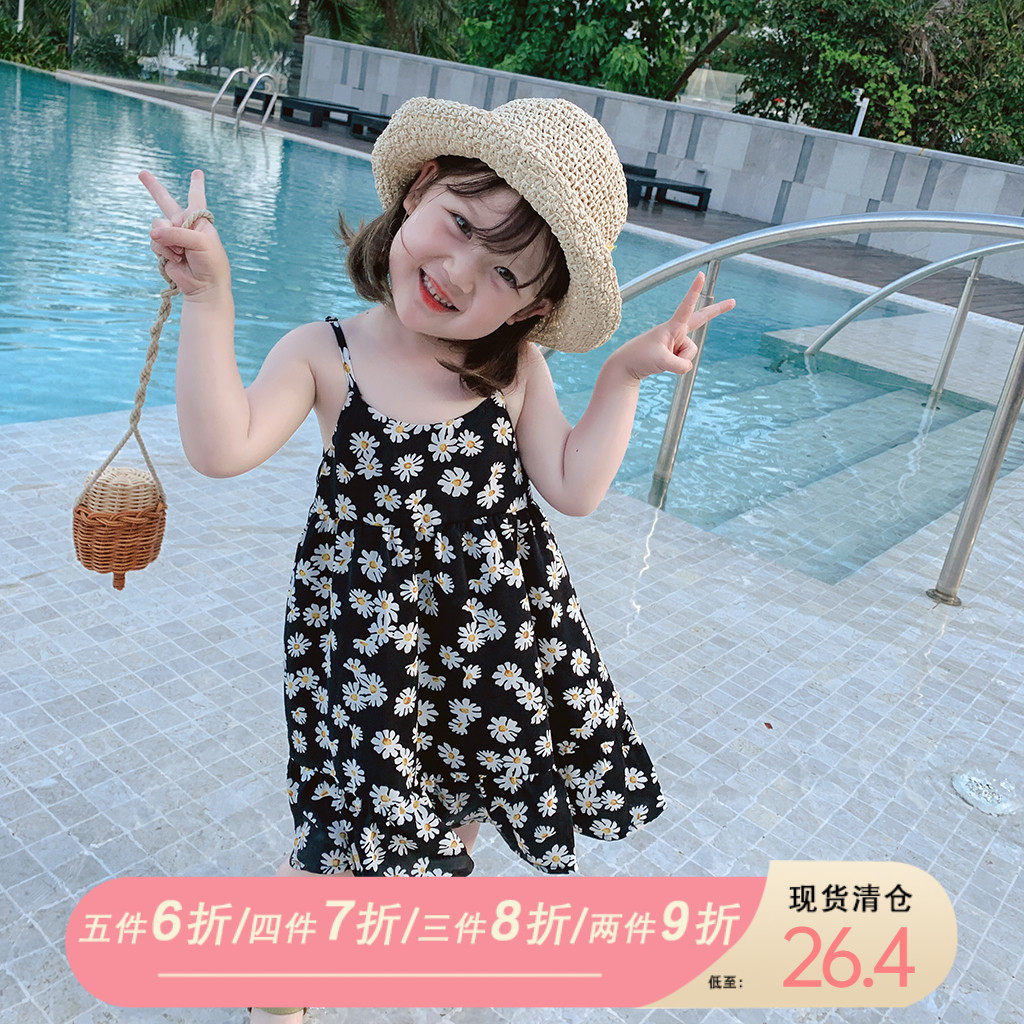 Foam Family Boy clothing Summer 2021 new girl chicks Chrysanthemum Polo Dress Children Skirt Baby Polo Pendant Dress