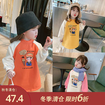 Little pudding childrens clothing 2020 new winter style girls cartoon color coat childrens winter plus velvet clothes tide