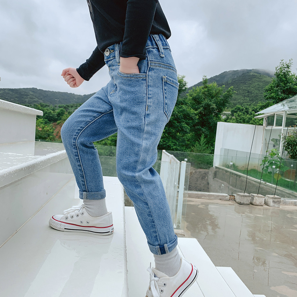 Foam Foam Home Custom Children Dress New Children Sashimi Jeans Spring Dress Girl Foreign Pants Baby Casual Pants