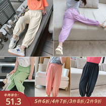 Little pudding baby baby childrens clothing 2021 new childrens summer clothing mosquito pants baby Foreign style pants girls sports pants thin