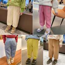 Childrens clothing 2020 new girls foreign style thick pants baby winter warm casual pants childrens winter sports pants