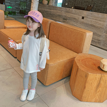 Small pudding childrens clothing 2021 new autumn girls pink leopard long sleeve T-shirt children cotton base shirt spring and autumn