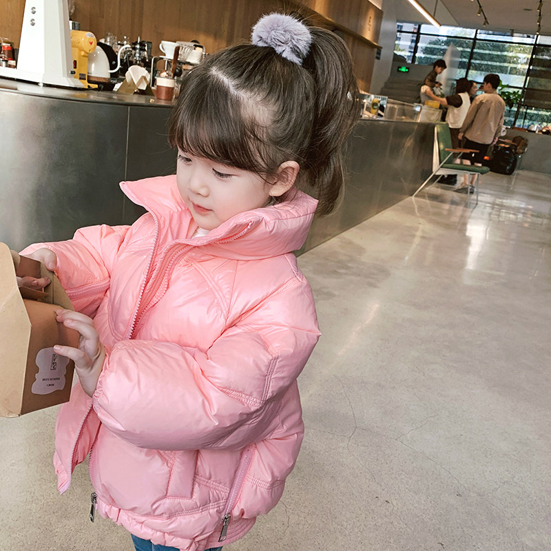 Foam Family 2020 new girl Winter down clothes Short children Thickened Down Jacket Baby Foreign Winter Clothing