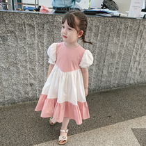 A123 childrens clothing New Girls summer dress bubble sleeve dress childrens color princess dress baby skirt