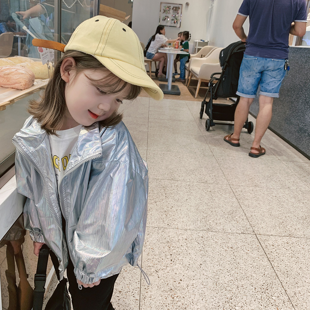 Foam Home Custom Tong Bottling Baby Spring Clothing Korean version jacket Children's Radium Laser Jacket Girl's Spring and Autumn Trendy Clothing