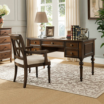 American minimalist solid wood home bedroom table retro study desk computer desktop writing desk student desk