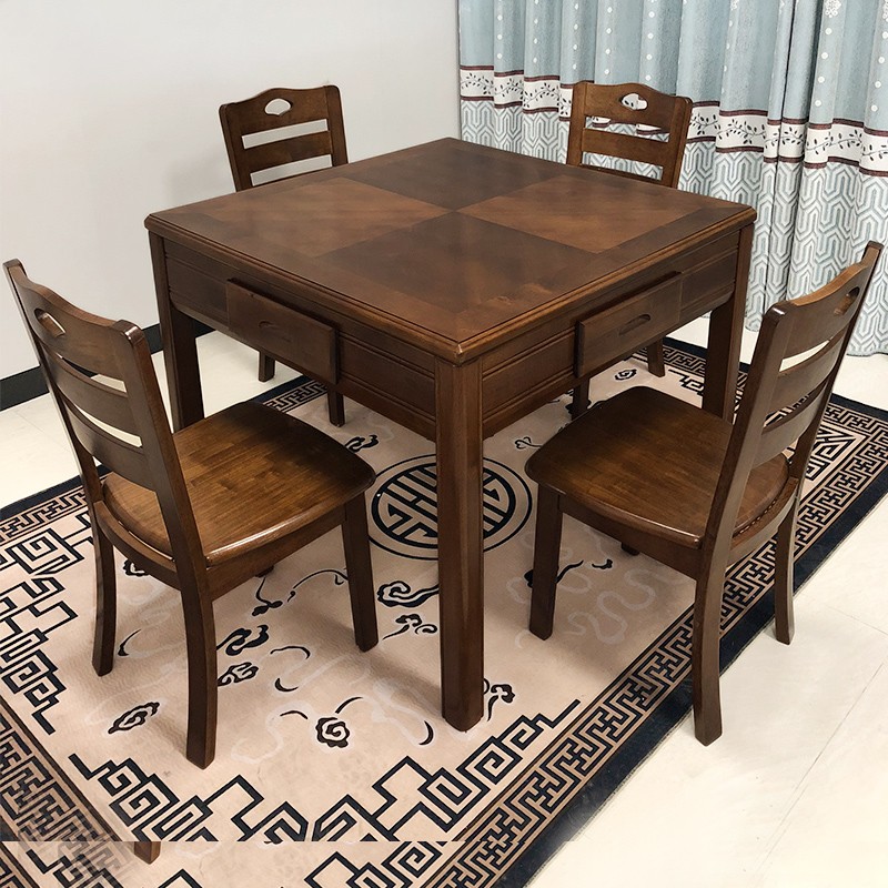 Modern Chinese mahjong table fully automatic household small household type solid wood mahjong machine table dual-use motor jumpa