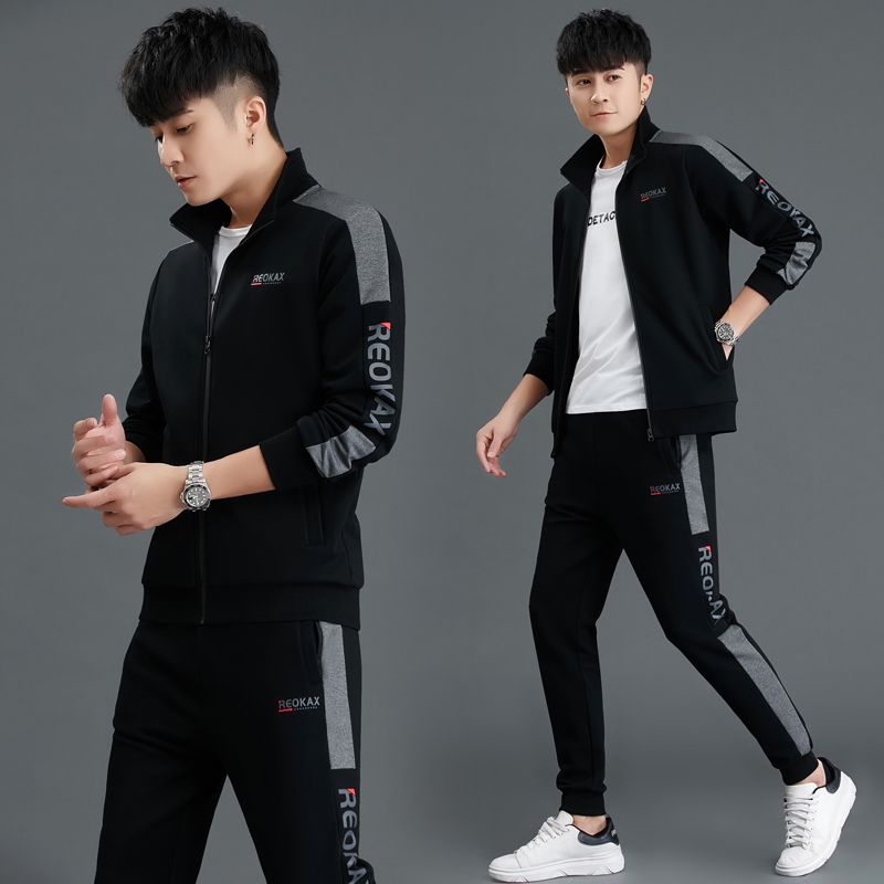 Sweatshirt suit men's trend 2022 new spring and autumn Korean version handsome set with casual sportswear jacket