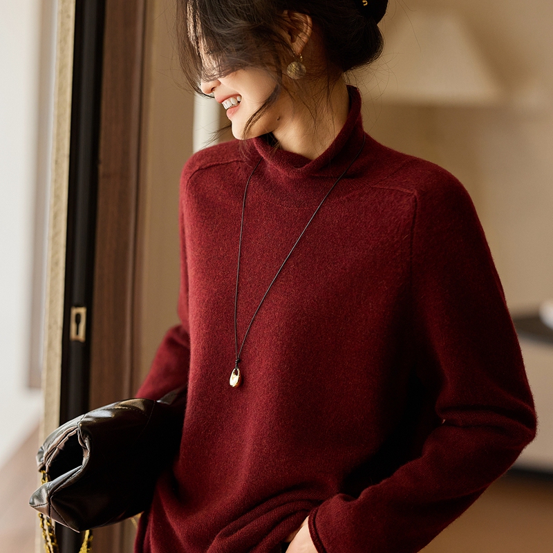 Consinee Boutique-Quality 100% Cashmere Rolled-Edge Free-Neck Casual Warm Fashion Sweater
